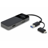 Adaptor Delock 64085, 1 x HDMI + 1 x VGA - 1 x USB-A + 1 x USB-C male, Black