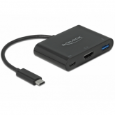Adaptor Delock 64091, USB-C male - USB-C + HDMI + USB male, Black