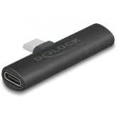 Adaptor Delock 64114, 2 x USB-C female - 1 x USB-C male, Black