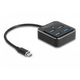 Hub USB Delock 64191, 4 x USB-A, Black