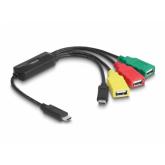 Hub USB Delock 64203, 3 x USB-A, 1 x USB-C, Black