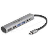 HUB USB Delock 64232, 2 x USB 3.2 gen 1, 2 x USB 2.0, 2 x USB-C, Gray