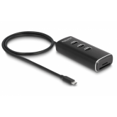 Hub USB Delock 64234, 3 x USB-A, Micro SD/SD, Black