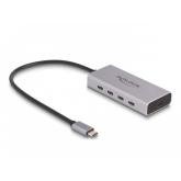 Hub USB Delock 64235, 4 x USB-C, Gray