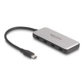 HUB USB Delock 64261, 4 x USB-C, Gray