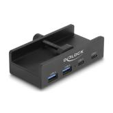 Hub USB Delock 64262, 2 x USB-C, 2 x USB-A, Black