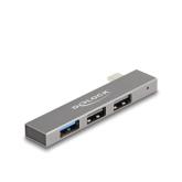 Hub USB Delock 64274, 3 x USB 3.2 gen 1, Gray
