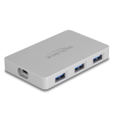 Hub USB Delock 64279, 3 x USB 3.2 gen 1, 3 x USB-C, Silver
