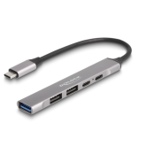 Hub USB Delock 64298, 2 x USB-C female + 3 x USB-A male, Gray