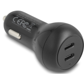 Incarcator auto Delock 64330, 2 x USB-C female, 40 W, Black