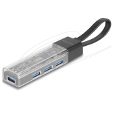 Hub USB Delock 64335, 4 x USB 3.0, Transparent