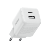 Incarcator retea Ugreen X514, 1 x USB-C, 1 x USB-A, 20 W, White