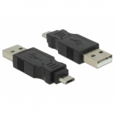 Adaptor Delock 65036, micro USB-B 2.0 male - USB 2.0 male, Black