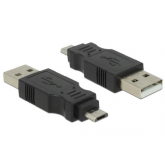 Adaptor Delock 65036, micro USB-B 2.0 male - USB 2.0 male, Black