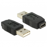 Cablu Delock 65094, USB 2.0 A male - mini USB B 5 pin female, Black