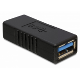 Adaptor Delock 65175, USB 3.0 male - USB 3.0 female, Black