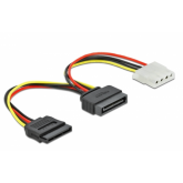 Cablu Delock 65235, SATA 15pin male - Molex 4 pin female + SATA 15 pin female, 0.165m