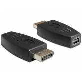 Adaptor Delock 65237, DisplayPort male - Mini DisplayPort female, Black