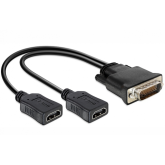 Adaptor Delock 65280, DMS-59 male - 2x HDMI, 0.25m, Black