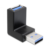 Adaptor Delock 270° vertical 65340, USB 3.0 male - USB 3.0 female, Black