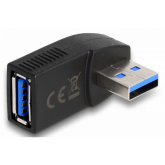 Adaptor Delock angled 270° horizontal 65342, USB 3.0 male - USB 3.0 female, Black