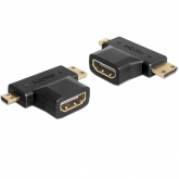 Adaptor Delock 65446, HDMI female - HDMI-C + HDMI-D male, Black