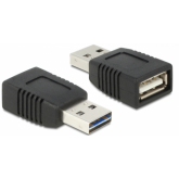 Adaptor Delock 65520, USB 2.0 male - USB 2.0 female, Black