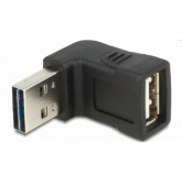 Adaptor Delock angled up/down 65521, USB 2.0 male - USB 2.0 female, Black