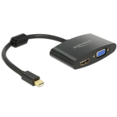 Adaptor Delock 65553, Mini DisplayPort male - HDMI + VGA female, Black