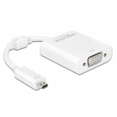 Adaptor Delock 65557, Micro HDMI male - VGA + 3.5mm jack female, White