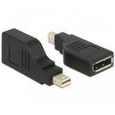 Adaptor Delock 65626, Mini DisplayPort male - DisplayPort female, Black