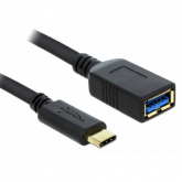 Cablu Delock 65634, USB 3.0 male - USB-C male, 0.15m, Black