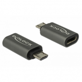 Adaptor Delock 65927, Micro USB-B male - USB-C male, Black