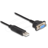 Cablu Delock 66453, USB 2.0 male - serial RS-232, 0.5 m, Black