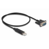 Cablu Delock 66461, USB 2.0 male - Serial female, 0.5m, Black