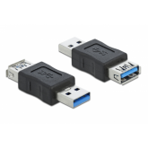 Adaptor Delock 66497, USB 3.0 male - USB 3.0 female, Black