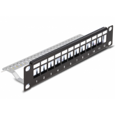 Patch Panel Delock 66874, 10inch, 1U, 12 porturi, Keystone, Black