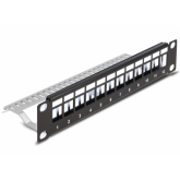 Patch Panel Delock 66874, 12x Keystone, 10inch, 1U, Black