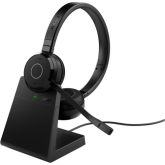 Casti cu microfon Jabra Evolve 65 TE Stereo UC, Bluetooth/USB-A, Black + Stand incarcare