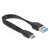 Cablu de date Delock 67179, USB-A female - USB-C male, 0.19 m, Black