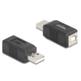 Adaptor Delock 67202, USB-B male - USB-B female, Black