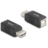 Adaptor Delock 67203, USB-A female - USB-B female, Black