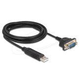 Cablu Delock 67321, USB 2.0 male - D-Sub 9 male, 1.8 m, Black