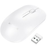Mouse Optic Borofone BG14, USB Wireless/Bluetooth, White