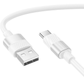 Cablu de date Borofone BX106, USB-A male - USB-C male, 1 m, White