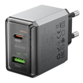 Incarcator retea Borofone BN20, 1 x USB-C, 1 x USB-A, 35 W, Grey