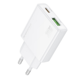 Incarcator retea Borofone BN24, 1 x USB-A, 1 x USB-C, 20W, White