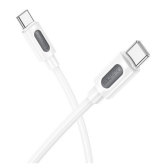 Cablu de date Borofone BX106, USB-C male - USB-C male, 1 m,  White