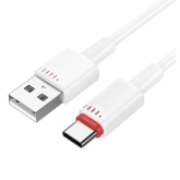 Cablu de date Borofone BX110, USB-A male - USB-C male, 1 m, White