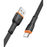 Cablu de date Borofone BX118, USB-A male - USB-C male, 1 m, Black